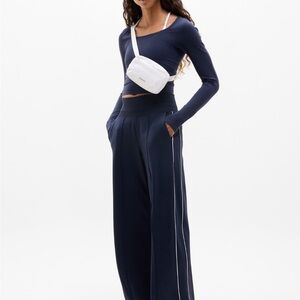 Athleta Dark Blue Venice High Rise Wide-Leg Pants